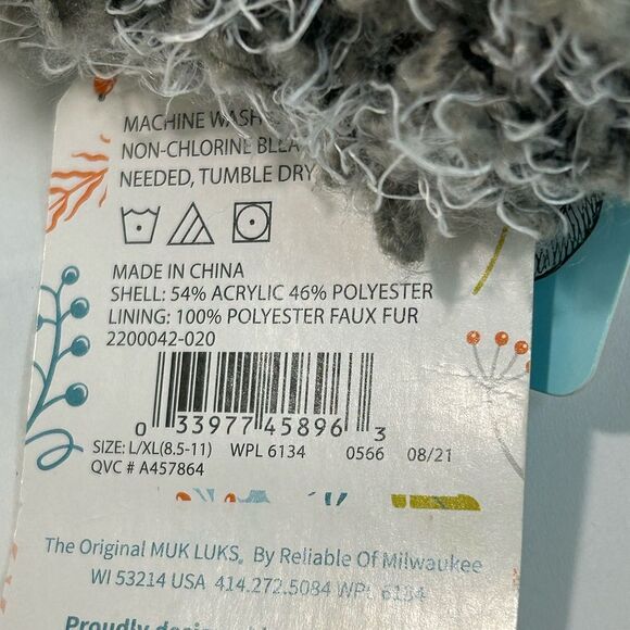 NEW Muk Luks Grey Marled Knit Fuzzy Socks Infused w/Shea Butter size 8.5-11 NWT - Picture 13 of 14